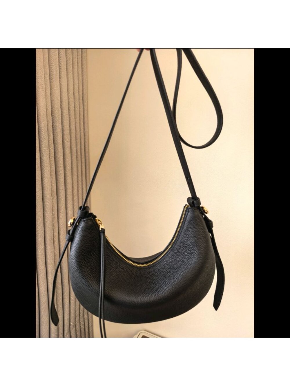 Tory Burch Romy Half Moon Shoulder Bag Black OS - Picture 5 of 14